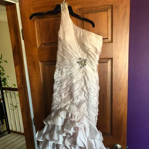 Mac Duggal | Dresses | Mac Duggal Prom Dress Pale Pink Mermaid With Ruffles  Size 2 | Poshmark